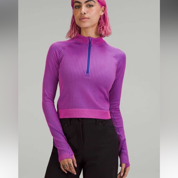 Lululemon Rest Less Ribbed Crop Half Zip - Picture 2 of 7